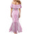 Puakenikeni and Maile Lei Family Matching Mermaid Dress and Hawaiian Shirt Pink Double Strand Lei