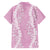 Puakenikeni and Maile Lei Family Matching Short Sleeve Bodycon Dress and Hawaiian Shirt Pink Double Strand Lei