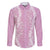 Puakenikeni and Maile Lei Family Matching Short Sleeve Bodycon Dress and Hawaiian Shirt Pink Double Strand Lei