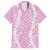 Puakenikeni and Maile Lei Family Matching Tank Maxi Dress and Hawaiian Shirt Pink Double Strand Lei