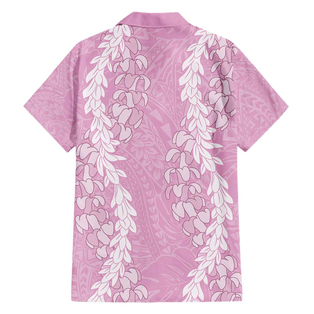 Puakenikeni and Maile Lei Hawaiian Shirt Pink Double Strand Lei