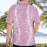Puakenikeni and Maile Lei Hawaiian Shirt Pink Double Strand Lei