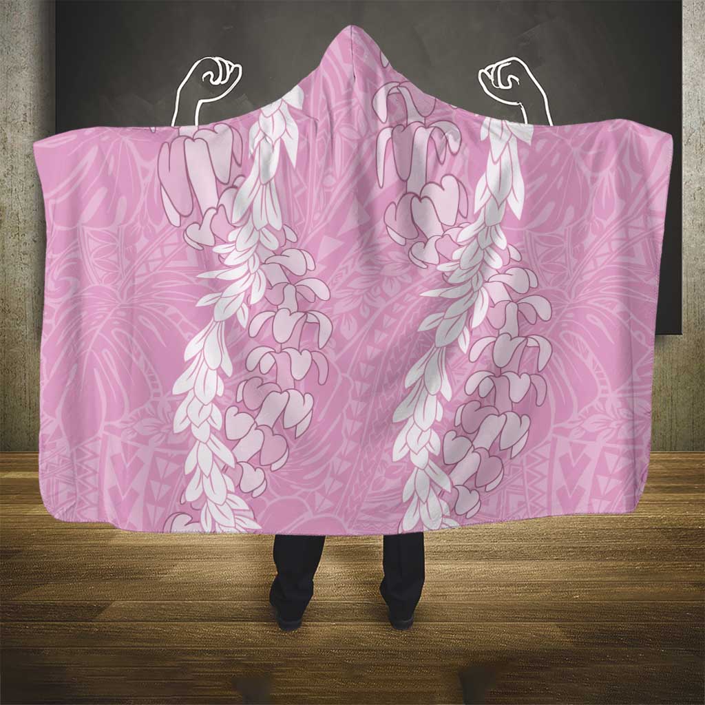 Puakenikeni and Maile Lei Hooded Blanket Pink Double Strand Lei