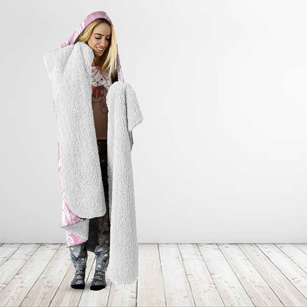 Puakenikeni and Maile Lei Hooded Blanket Pink Double Strand Lei