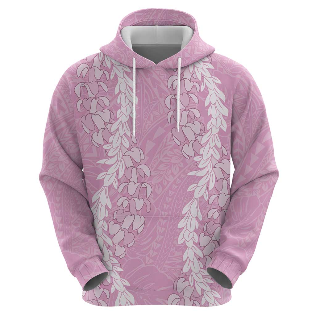 Puakenikeni and Maile Lei Hoodie Pink Double Strand Lei