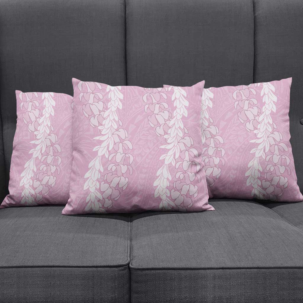 Puakenikeni and Maile Lei Pillow Cover Pink Double Strand Lei - Polynesian Pride