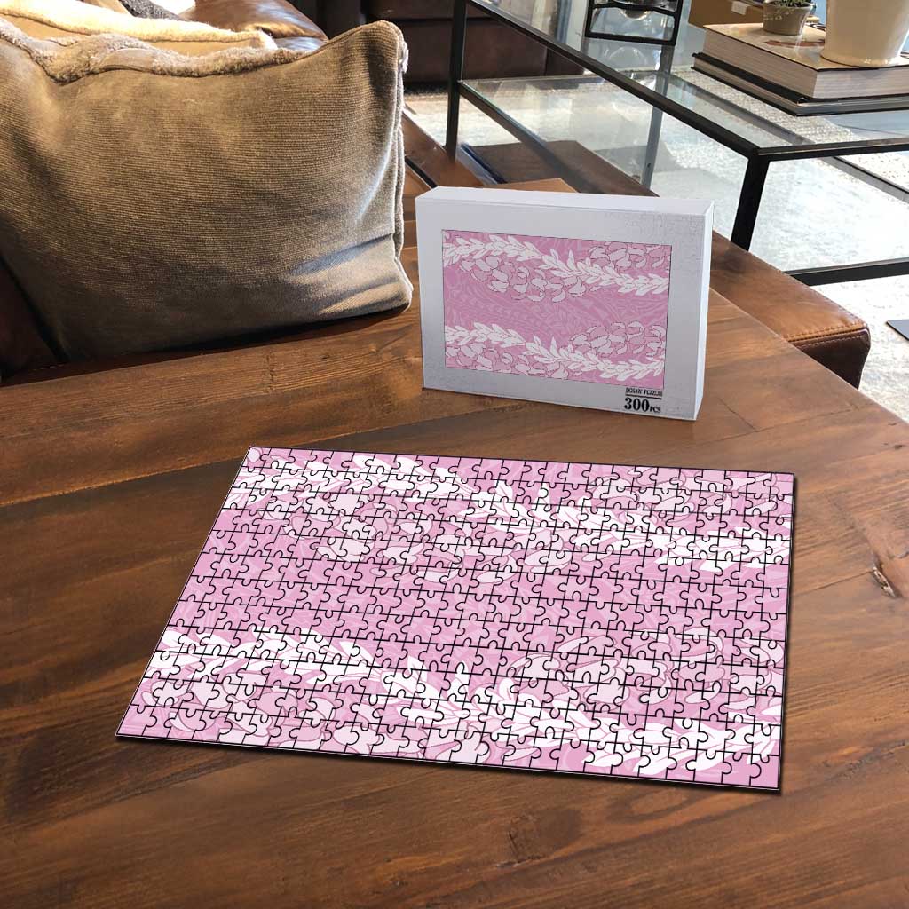 Puakenikeni and Maile Lei Puzzle Pink Double Strand Lei - Polynesian Pride