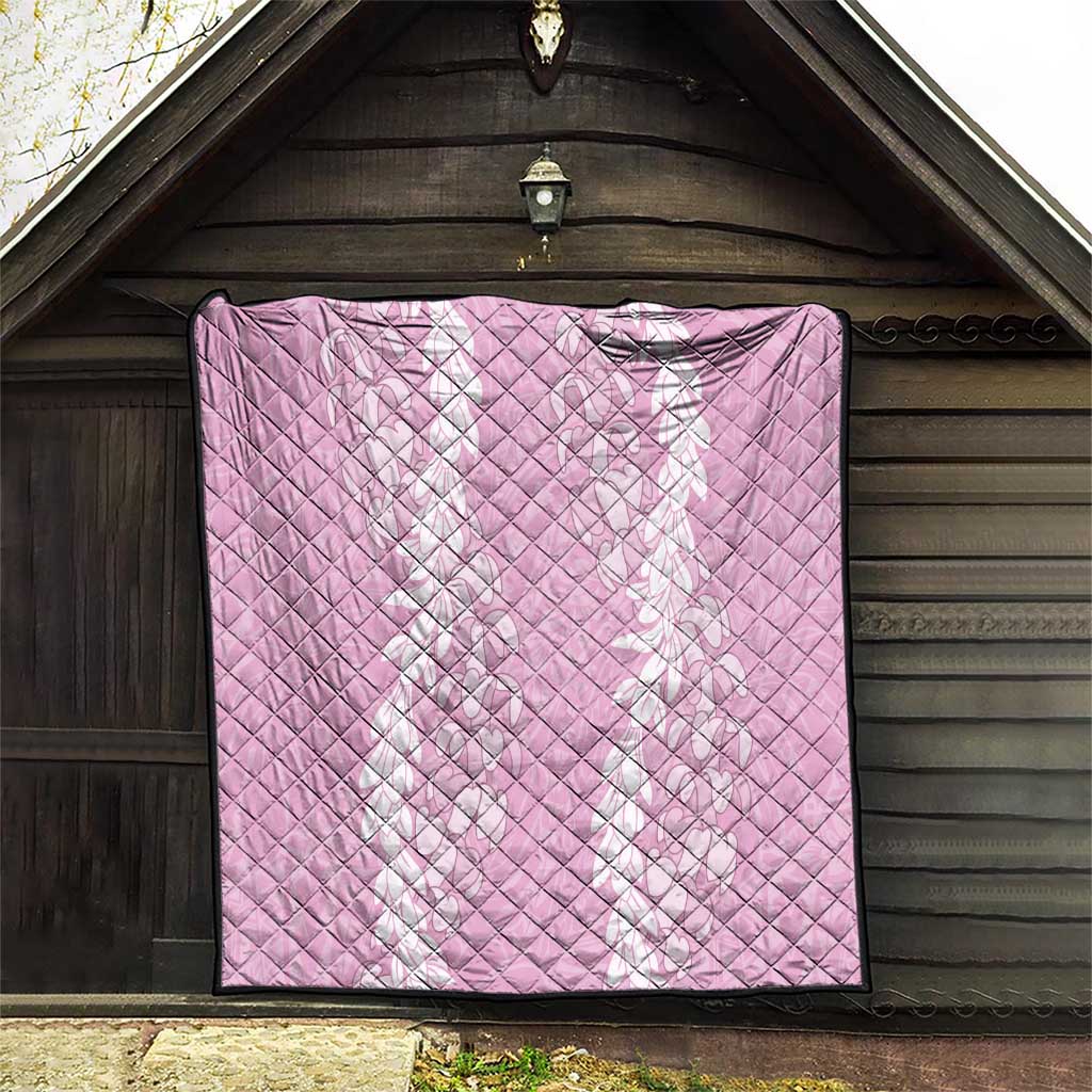 Puakenikeni and Maile Lei Quilt Pink Double Strand Lei
