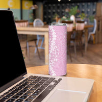 Puakenikeni and Maile Lei Skinny Tumbler Pink Double Strand Lei