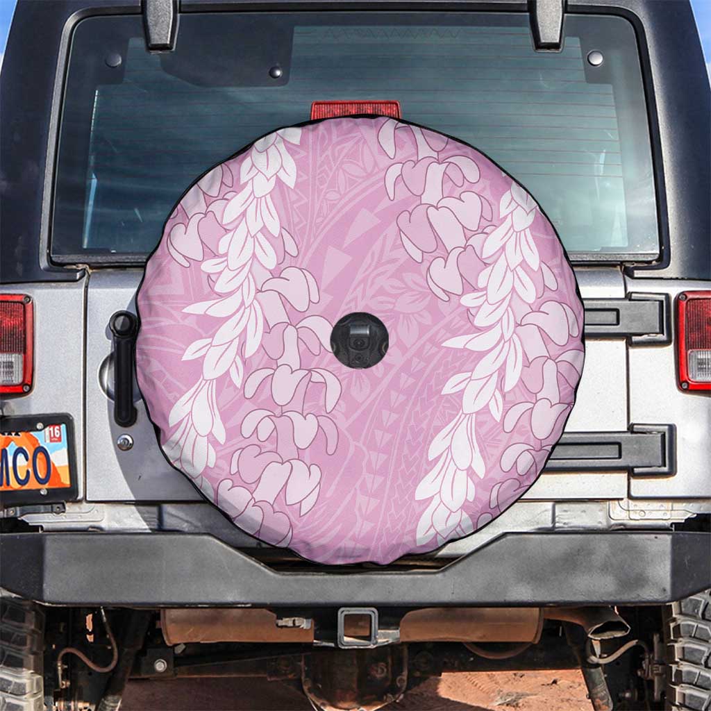 Puakenikeni and Maile Lei Spare Tire Cover Pink Double Strand Lei