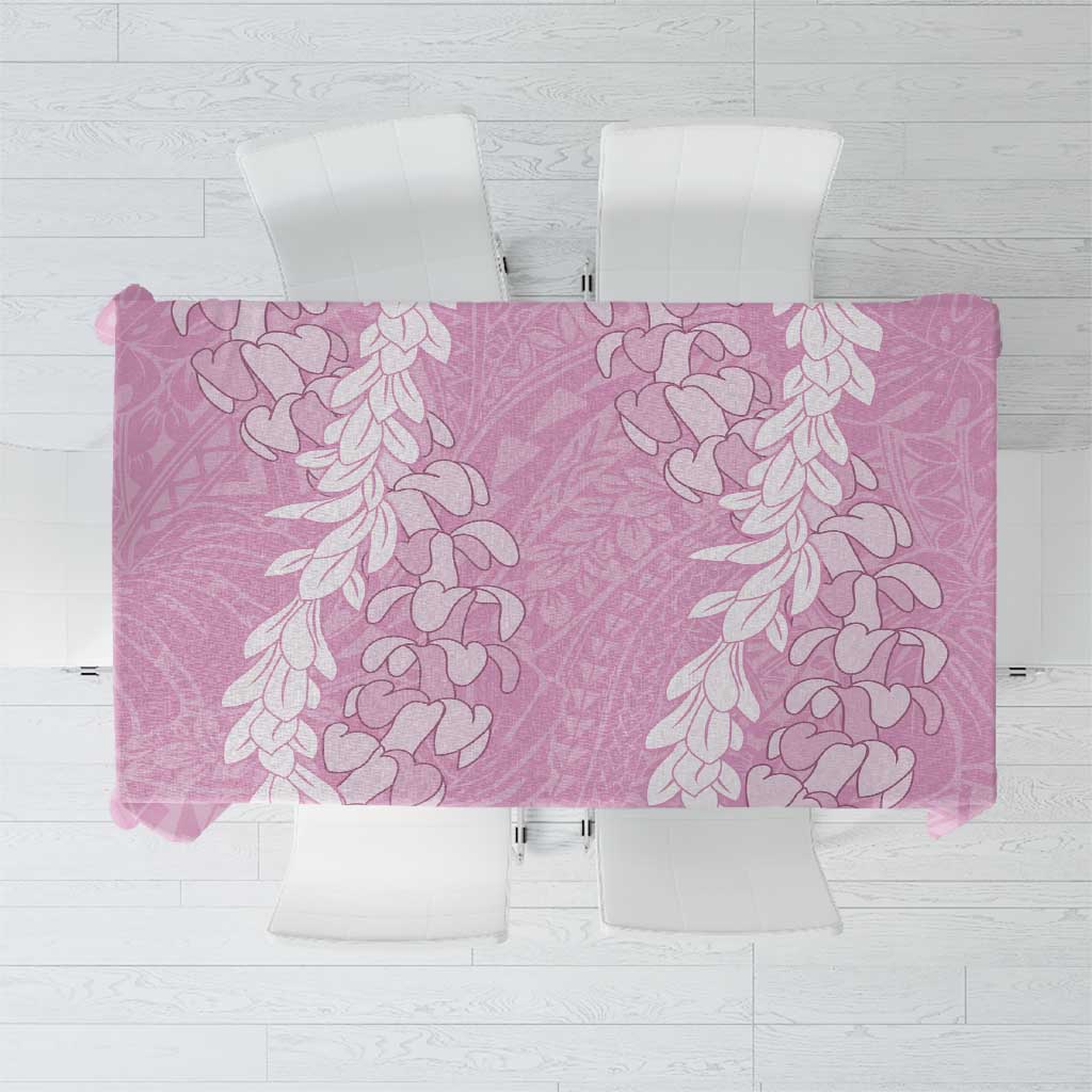 Puakenikeni and Maile Lei Tablecloth Pink Double Strand Lei
