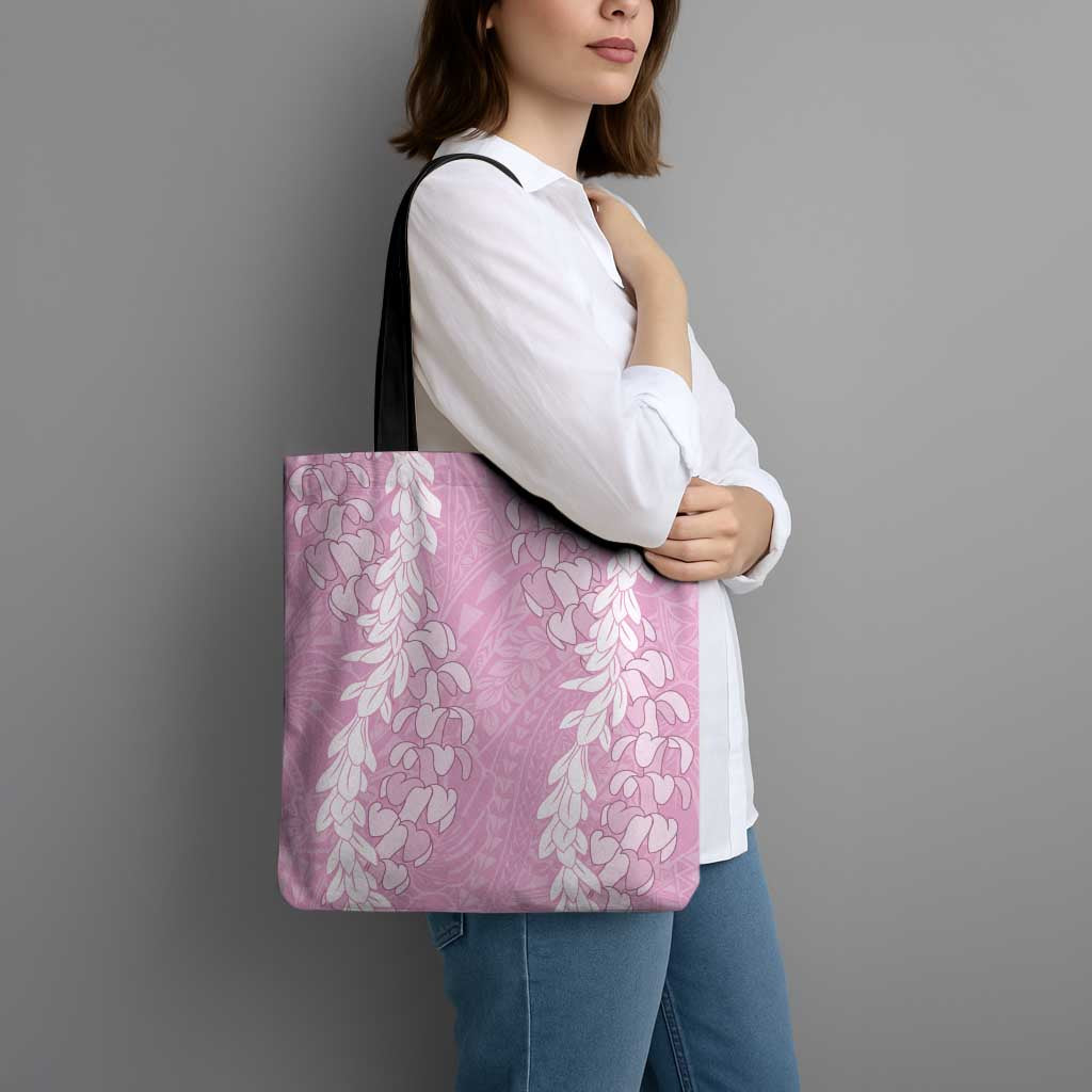 Puakenikeni and Maile Lei Tote Bag Pink Double Strand Lei - Polynesian Pride