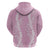 Puakenikeni and Maile Lei Zip Hoodie Pink Double Strand Lei