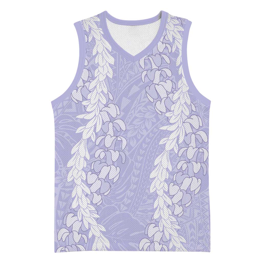 Puakenikeni and Maile Lei Basketball Jersey Purple Double Strand Lei - Polynesian Pride