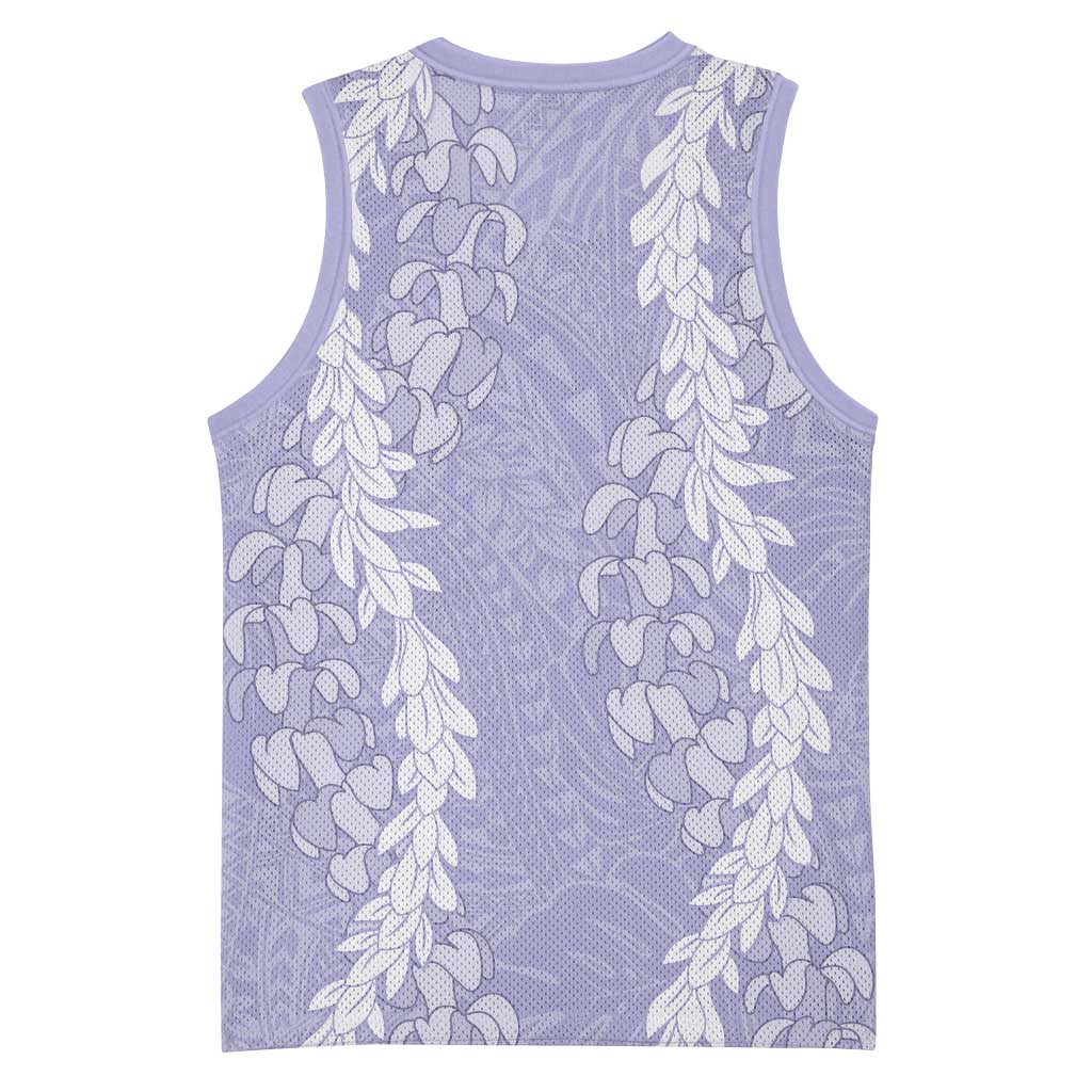 Puakenikeni and Maile Lei Basketball Jersey Purple Double Strand Lei - Polynesian Pride