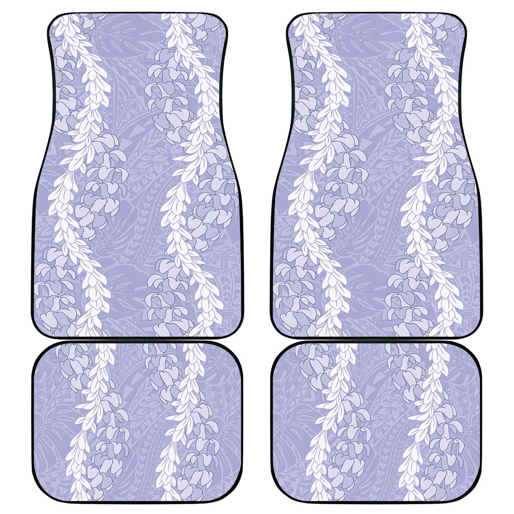 Puakenikeni and Maile Lei Car Mats Purple Double Strand Lei