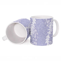 Puakenikeni and Maile Lei Ceramic Mug Purple Double Strand Lei - Polynesian Pride