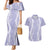 Puakenikeni and Maile Lei Couples Matching Mermaid Dress and Hawaiian Shirt Purple Double Strand Lei