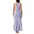 Puakenikeni and Maile Lei Family Matching Tank Maxi Dress and Hawaiian Shirt Purple Double Strand Lei