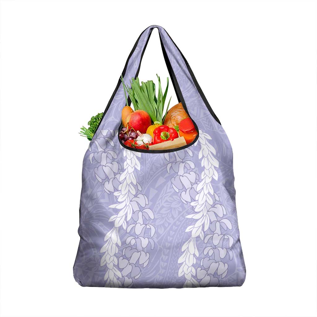 Puakenikeni and Maile Lei Grocery Bag Purple Double Strand Lei