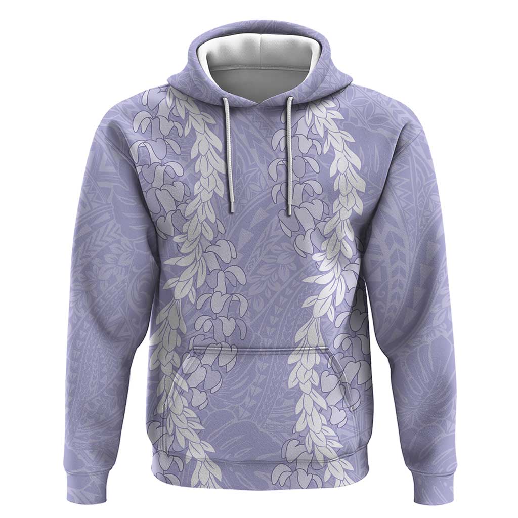 Puakenikeni and Maile Lei Hoodie Purple Double Strand Lei