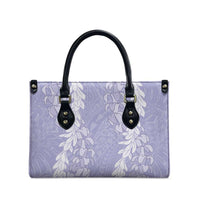 Puakenikeni and Maile Lei Leather Bag Purple Double Strand Lei - Polynesian Pride