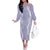 Puakenikeni and Maile Lei Off The Shoulder Long Sleeve Dress Purple Double Strand Lei