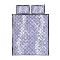 Puakenikeni and Maile Lei Quilt Bed Set Purple Double Strand Lei