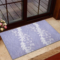 Puakenikeni and Maile Lei Rubber Doormat Purple Double Strand Lei