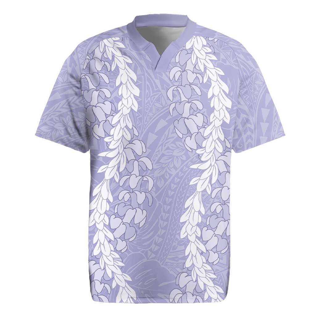 Puakenikeni and Maile Lei Rugby Jersey Purple Double Strand Lei LT9 Purple - Polynesian Pride