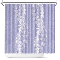 Puakenikeni and Maile Lei Shower Curtain Purple Double Strand Lei
