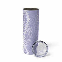 Puakenikeni and Maile Lei Skinny Tumbler Purple Double Strand Lei