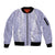 Puakenikeni and Maile Lei Sleeve Zip Bomber Jacket Purple Double Strand Lei
