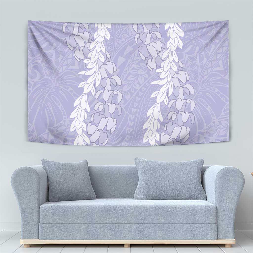 Puakenikeni and Maile Lei Tapestry Purple Double Strand Lei