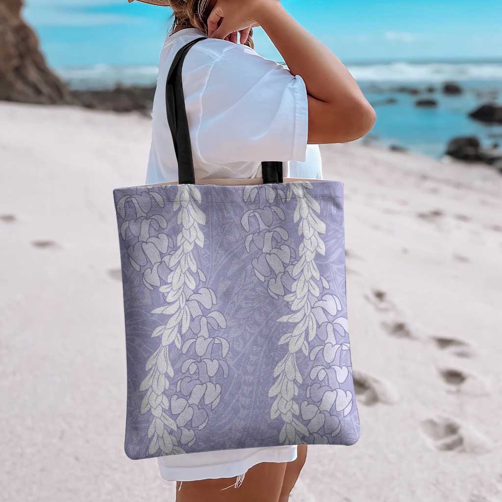 Puakenikeni and Maile Lei Tote Bag Purple Double Strand Lei - Polynesian Pride