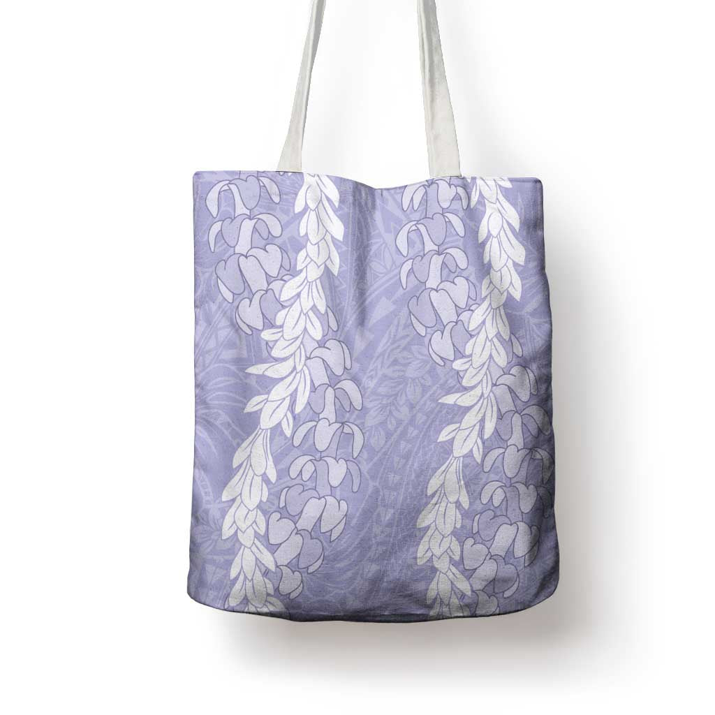 Puakenikeni and Maile Lei Tote Bag Purple Double Strand Lei - Polynesian Pride