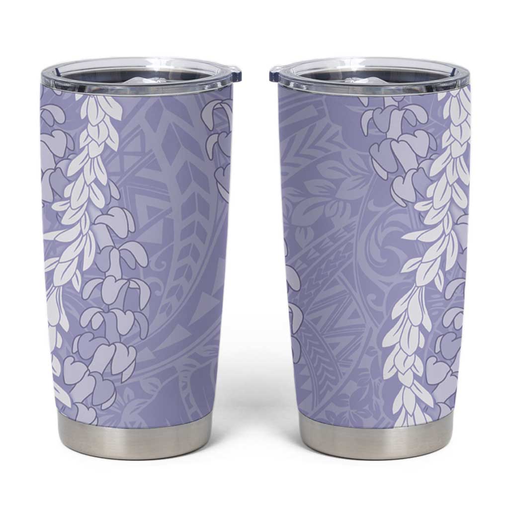 Puakenikeni and Maile Lei Tumbler Cup Purple Double Strand Lei