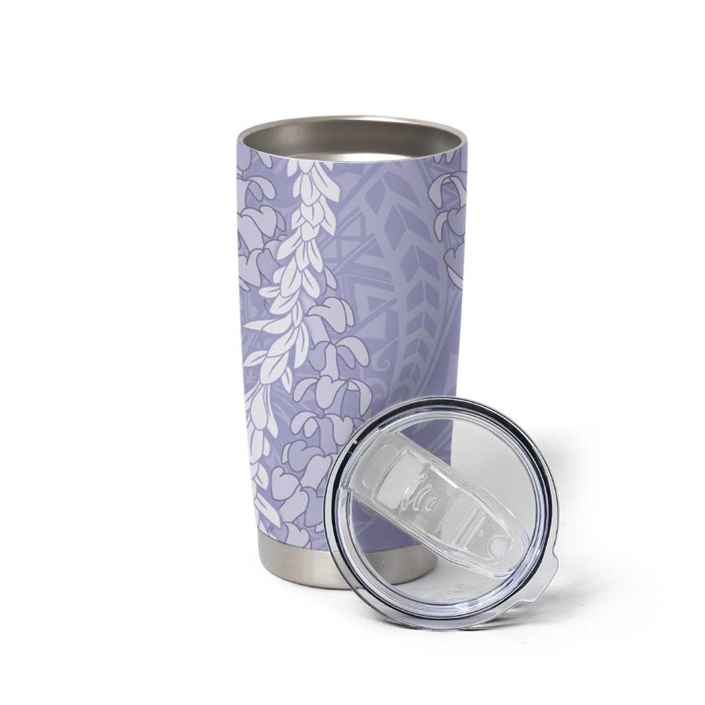 Puakenikeni and Maile Lei Tumbler Cup Purple Double Strand Lei