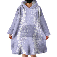 Puakenikeni and Maile Lei Wearable Blanket Hoodie Purple Double Strand Lei