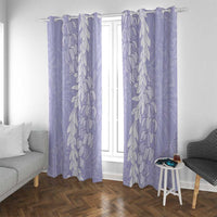 Puakenikeni and Maile Lei Window Curtain Purple Double Strand Lei
