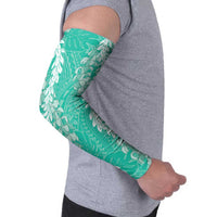 Puakenikeni and Maile Lei Arm Sleeves Sage Green Double Strand Lei - Polynesian Pride