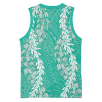 Puakenikeni and Maile Lei Basketball Jersey Sage Green Double Strand Lei - Polynesian Pride