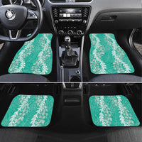 Puakenikeni and Maile Lei Car Mats Sage Green Double Strand Lei