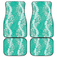 Puakenikeni and Maile Lei Car Mats Sage Green Double Strand Lei