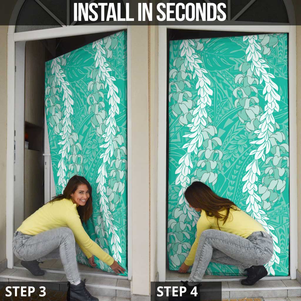 Puakenikeni and Maile Lei Door Cover Sage Green Double Strand Lei - Polynesian Pride