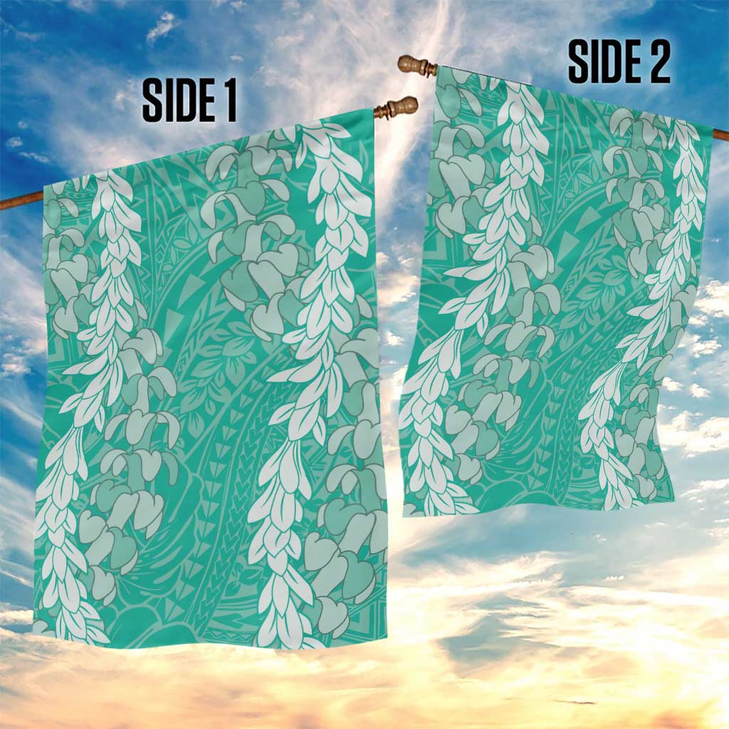 Puakenikeni and Maile Lei Garden Flag Sage Green Double Strand Lei