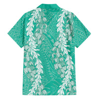 Puakenikeni and Maile Lei Hawaiian Shirt Sage Green Double Strand Lei