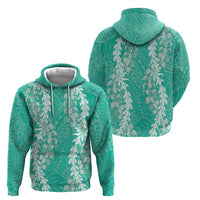 Puakenikeni and Maile Lei Hoodie Sage Green Double Strand Lei