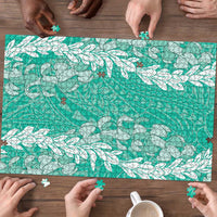 Puakenikeni and Maile Lei Puzzle Sage Green Double Strand Lei - Polynesian Pride