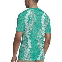 Puakenikeni and Maile Lei Rugby Jersey Sage Green Double Strand Lei LT9 - Polynesian Pride